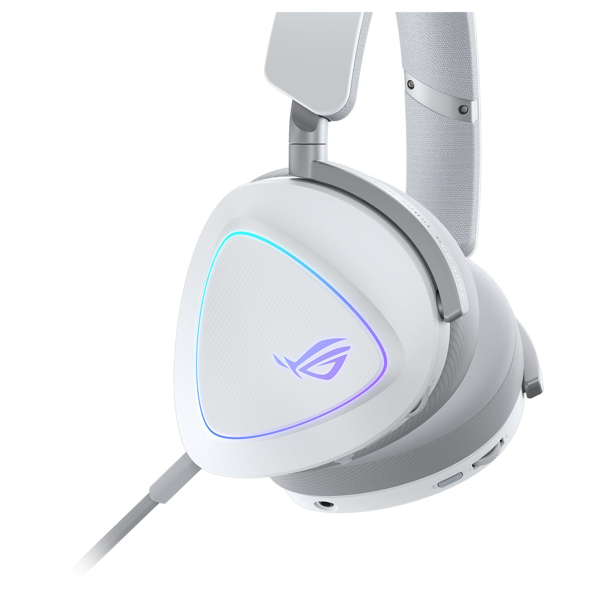 ASUS ROG Delta II Auriculares Gaming inalámbricos, Controladores de 50 mm, ROG SpeedNova, micrófono 10 mm, 153hrs de batería, DualFlow, BT, 2.4GHz, 3.5 mm, PC, Switch, PS4, PS5, Xbox, Blanco Lunar