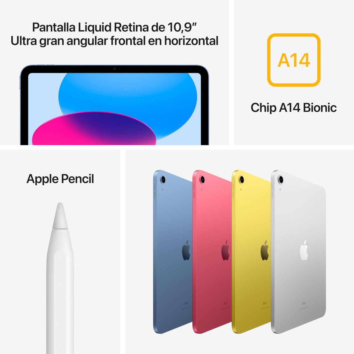 Apple iPad de 10,9 Pulgadas (Wi-Fi, 256 GB) - Plata (10.ª generación)