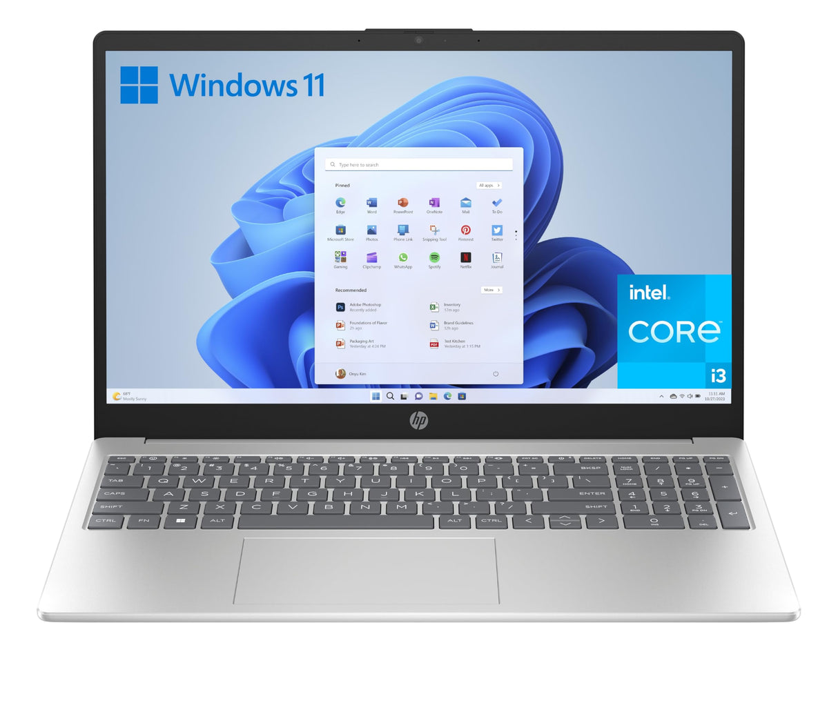 HP 15-fd0192ns - Ordenador portátil de 15.6" FHD (i3-N305, 8GB RAM, 512GB SSD, Intel UHD Graphics, Windows 11) Plata - Teclado QWERTY Español