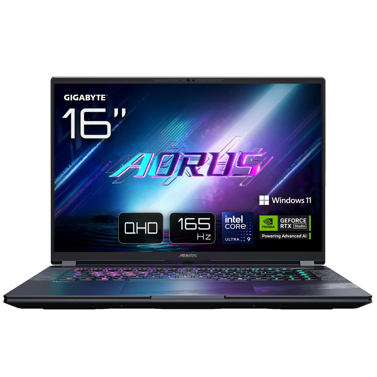 Gigabyte AORUS Elite 16 BWH Portátil Gaming - 16,0“, 165Hz WQXGA, Intel Ultra 9 275HX, RTX 5070, 32GB DDR5, 1TB Gen4 SSD, Win 11 Home, Garantía de 2 años, Dolby Atmos, AORUS Elite 16 BWHC3ESC64SH