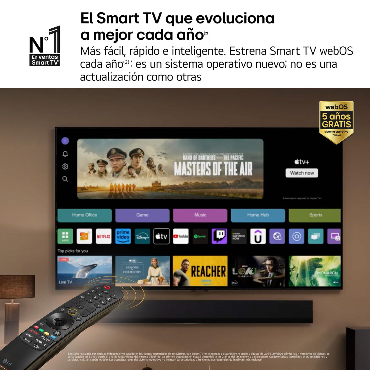 LG OLED55G45LW, 55", OLED EVO* 4K, Serie G4, Smart TV, WebOS24, Procesador a11, Dolby Vision, Dolby Atmos, webOS 24, 3840X2160,TV Gaming, 144 Hz, Integración Pared, Negro