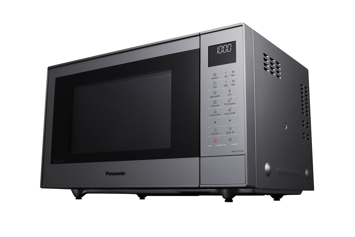 Panasonic NN-CT57JMGPG - Microondas (1000 W, con parrilla y aire caliente, microondas inversor, 27 litros, baja profundidad), color plateado