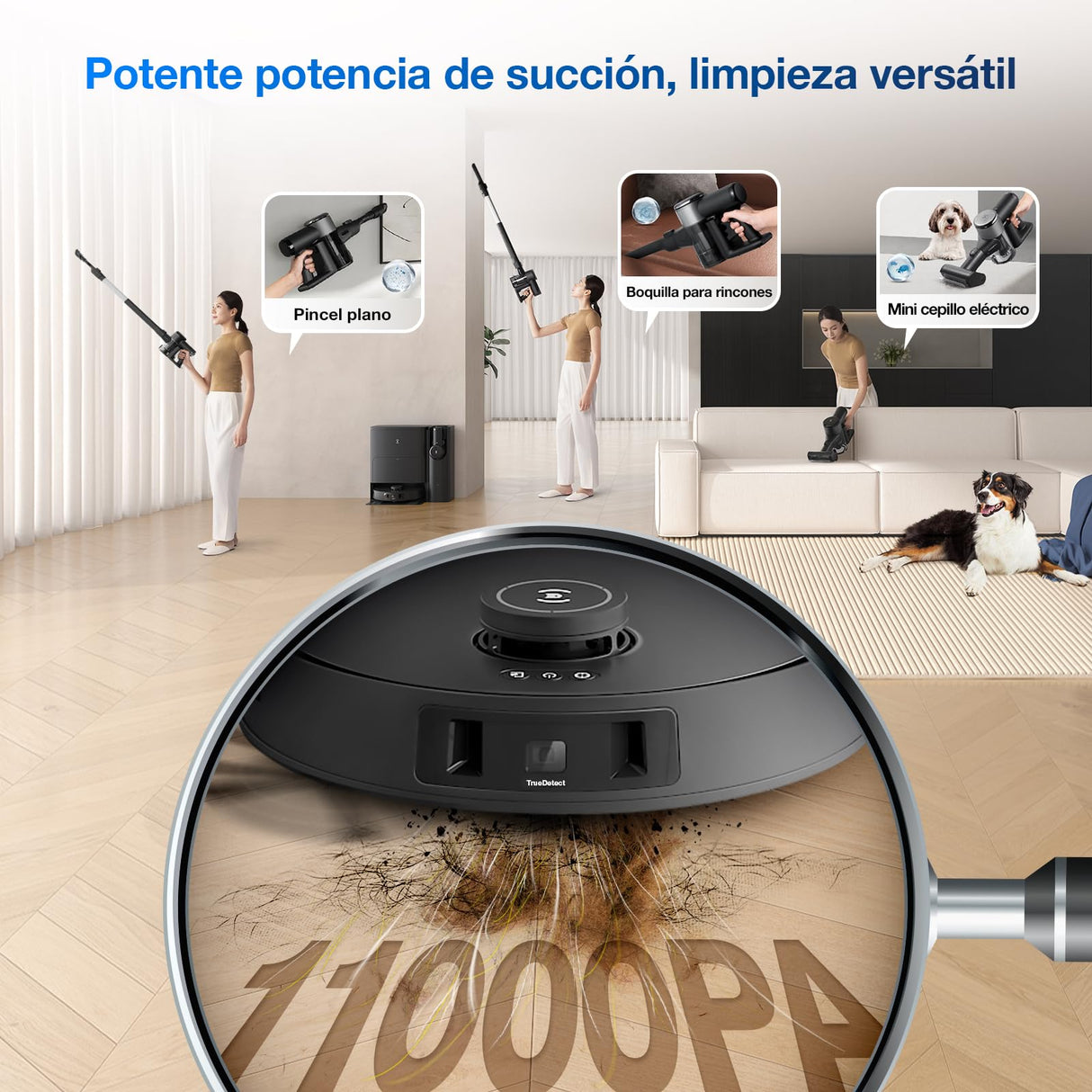ECOVACS Deebot T30S Combo Complete: Aspiradora Robot Completa con Limpieza inalámbrica, estación Todo en uno, 11000 Pa, tecnología ZeroTangle, Sistema de Limpieza de Bordes, Agua Caliente.