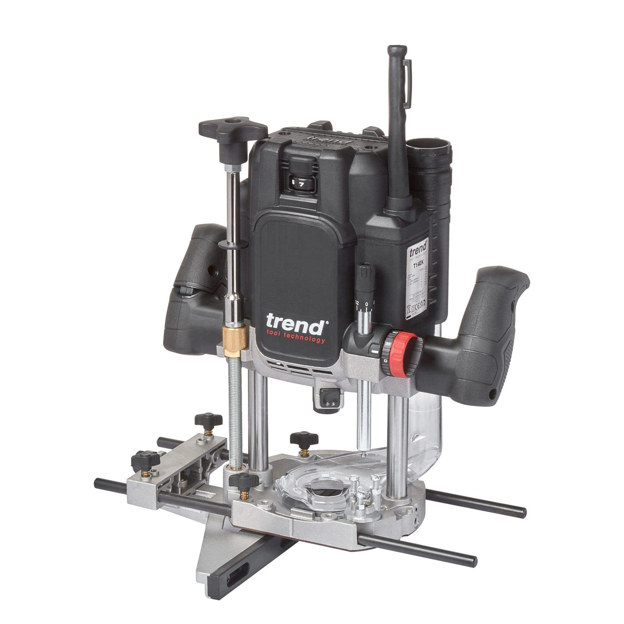 Trend T14EK 2300W 12mm Fresadora de taller de velocidad variable 230V EU, profundidad de entrada de 80 mm, perfecto para uso manual y de mesa fresadora, T14EK/EURO