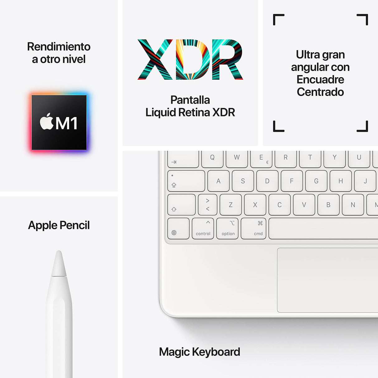 2021 Apple iPad Pro (de 12,9 Pulgadas, con Wi-Fi, 128 GB) - Gris Espacial (5.ª generación)