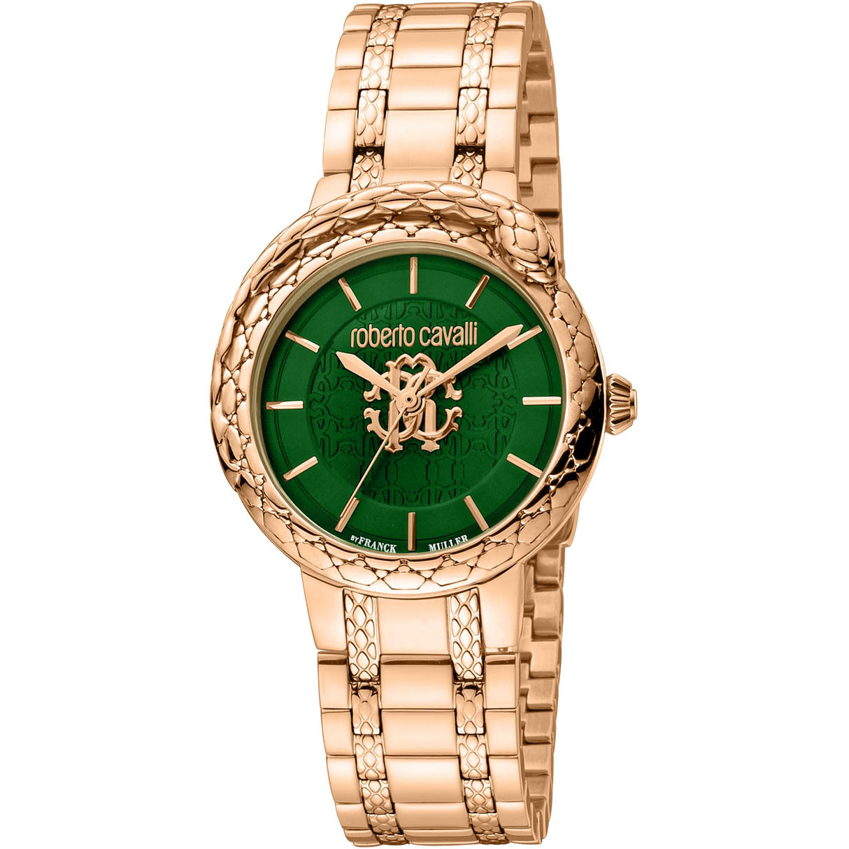 Roberto Cavalli by Franck Muller Reloj Analógico para Mujeres de Cuarzo con Correa en Acero Inoxidable RV1L189M0061