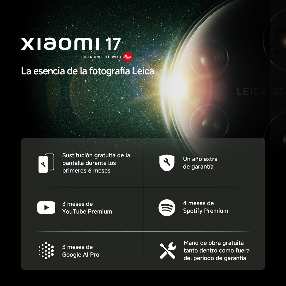 XIAOMI 17 - Smartphone de 12+512GB, Lentes óptica Leica Summilux, Snapdragon 8 Elite Gen 5, HyperAI, 1 año de garantía Extra, Cargador no Incluido, Azul (Versión ES)