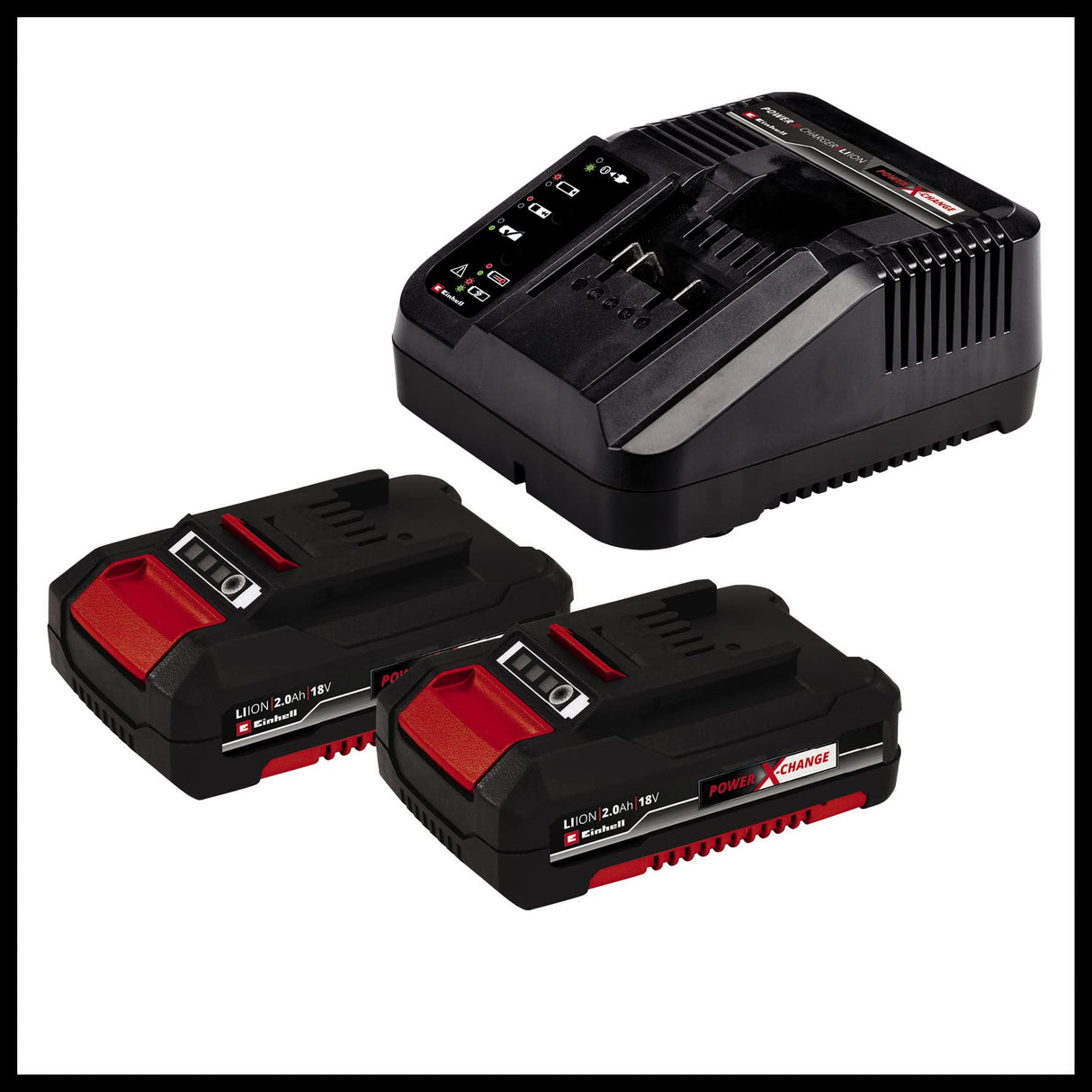 Einhell 4257214 poder X-Change 2.0 Ah 18 V Combi Taladro Y Atornillador De Impacto – Pack de 2 – rojo