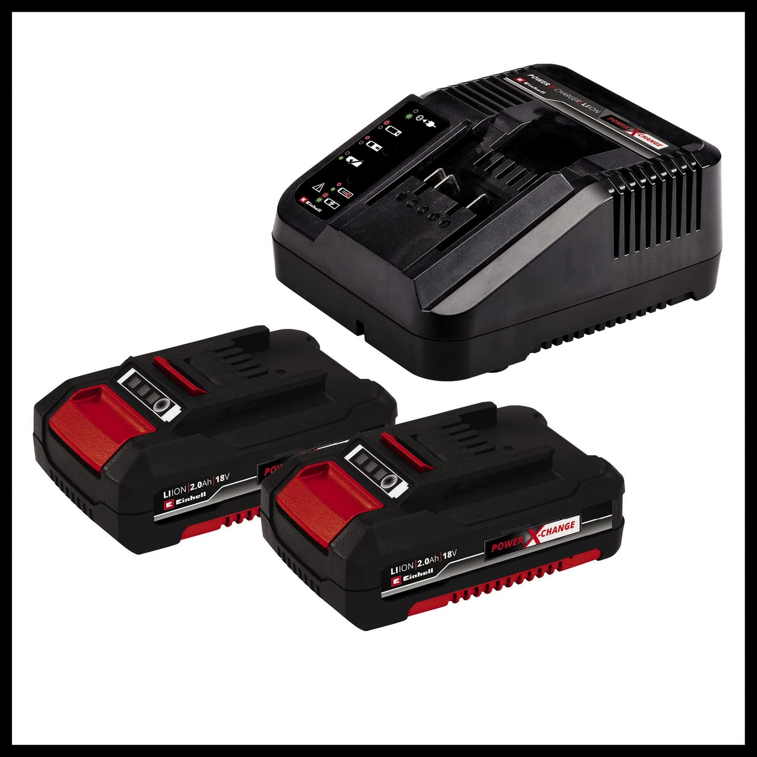 Einhell 4257214 poder X-Change 2.0 Ah 18 V Combi Taladro Y Atornillador De Impacto – Pack de 2 – rojo