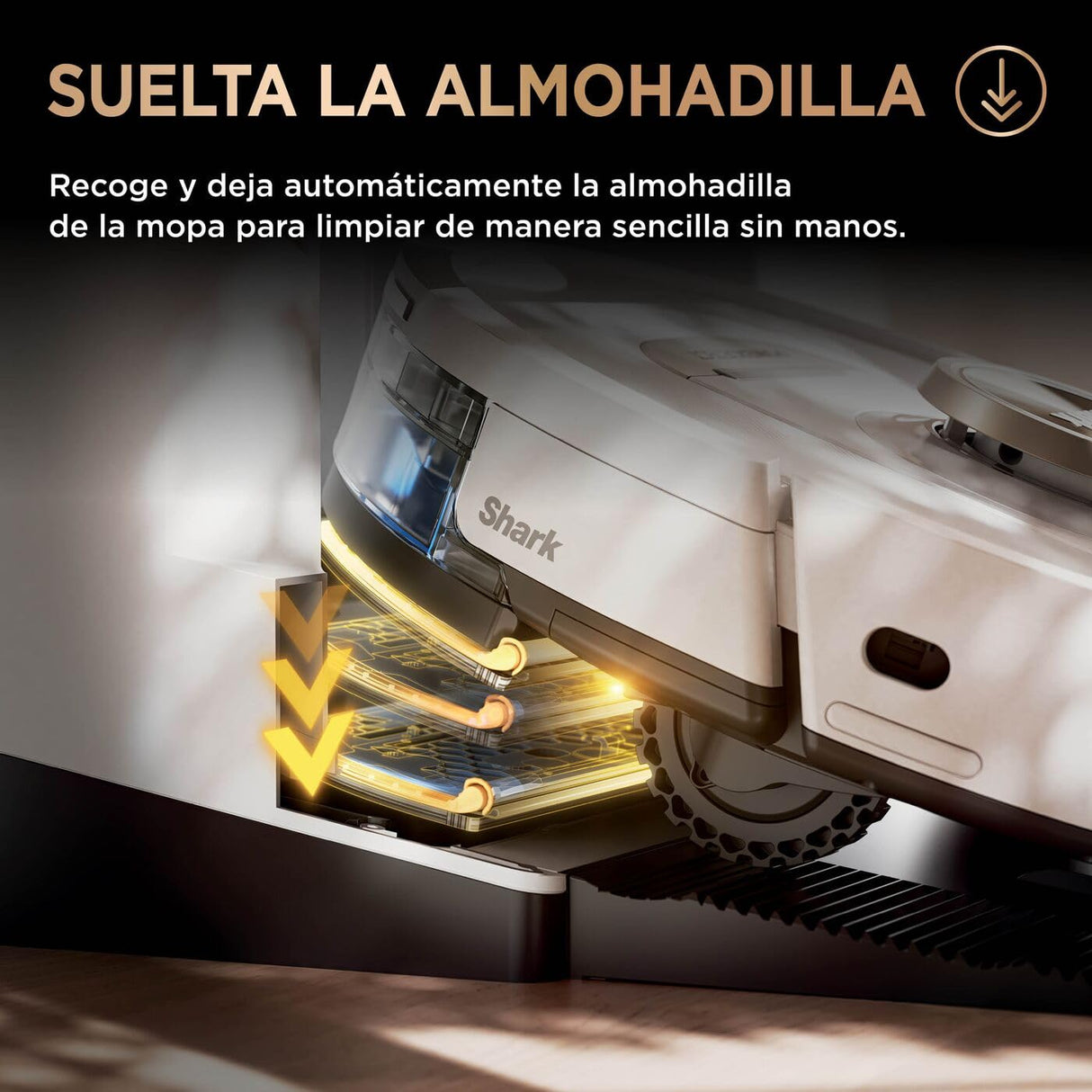 Shark PowerDetect Robot Aspirador y mopa 2 en 1, Base NeverTouch Pro con Limpieza, Carga y Vaciado automáticos, 60 días, navegación 3D y LiDAR, NeverStuck, WiFi/App, Blanco, AV2800ZEEUWH