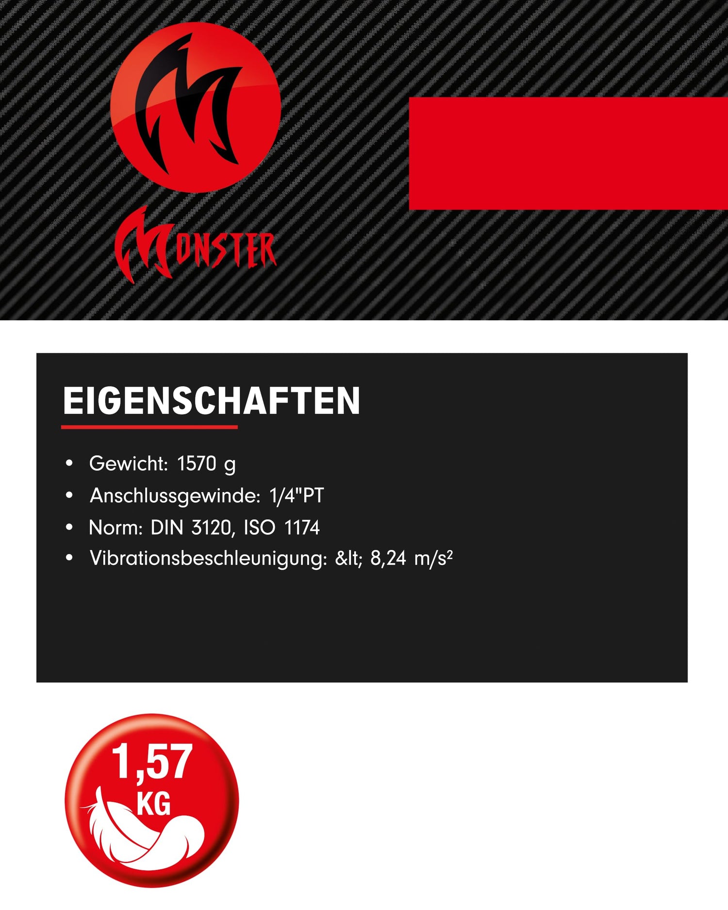KS Tools 515.1625 Atornillador de impacto angular a aire comprimido de 1/2" MONSTER de alta potencia, 271 Nm