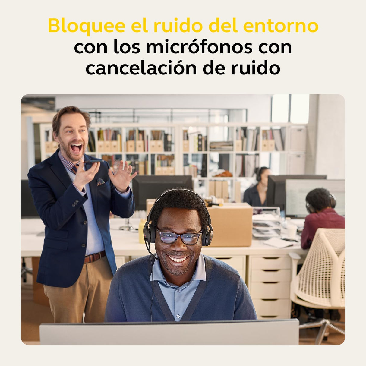 Jabra Evolve2 50 - Auriculares estéreo con Cable con tecnología Air Comfort, micrófonos con cancelación de Ruido y cancelación Activa de Ruido, Funciona con Todas Las Plataformas UC líderes como