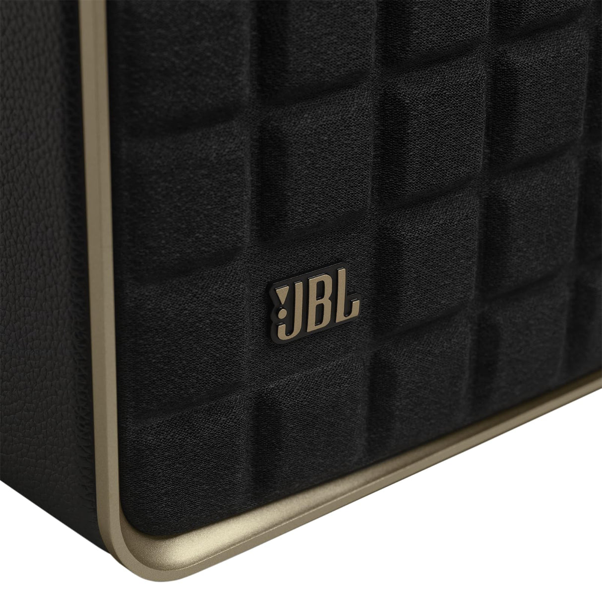 JBL Authentics 200, altavoz inteligente con tecnología Bluetooth, diseño retro, con cuadrícula gris, Wi-Fi integrado, Google Assistant, Amazon Alexa, AirPlay, JBL One App, negro