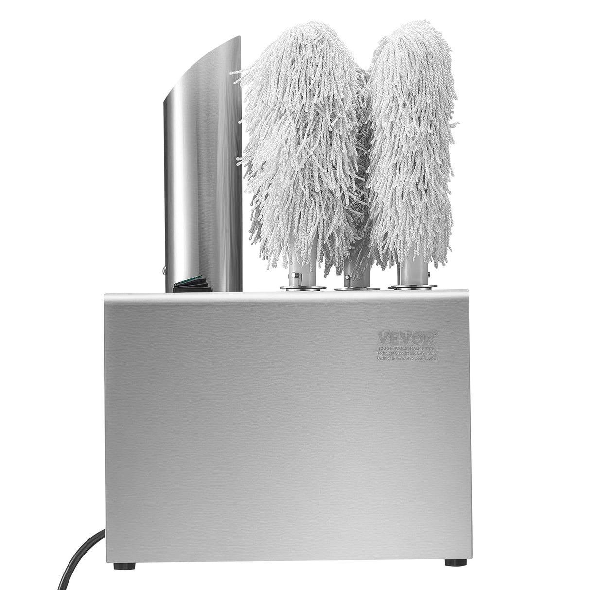 VEVOR Pulidora de Copas de Vino con 5 Cepillos Pulidora de Copas Eléctrica Comercial de 330 tazas/hora para Copas de Champán, Vasos de Cerveza, Jarras, para Bares, Restaurantes, Cocinas, Plata