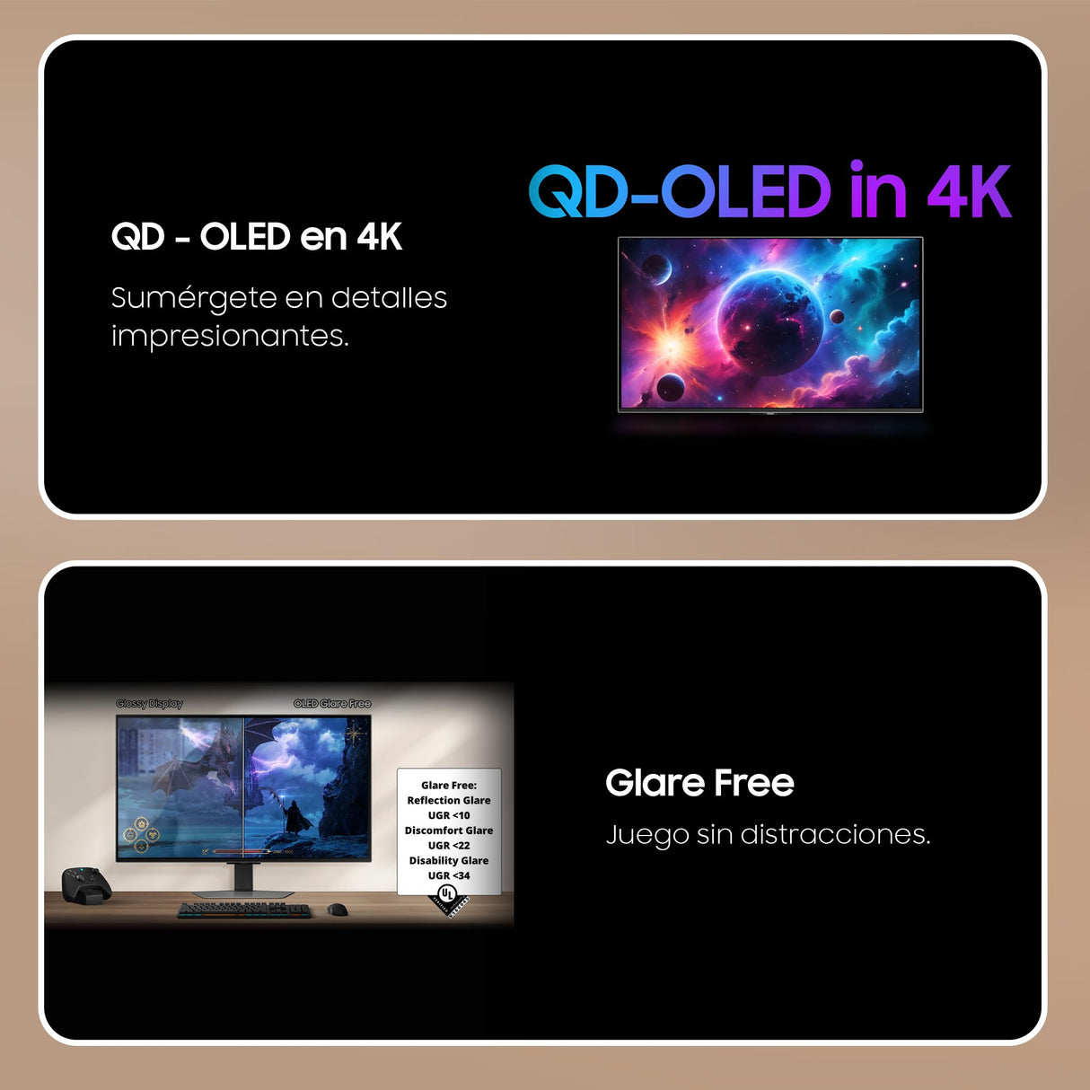 SAMSUNG LS32FG816SUXEN, Monitor Gaming Odyssey OLED G8 G81SF de 32" 4K (3840 x 2160, 16:9, 240Hz, 0.03ms(GTG), 4K, FreeSync Premium Pro, Glare Free, VESA DisplayHDR TrueBlack 400, Plateado