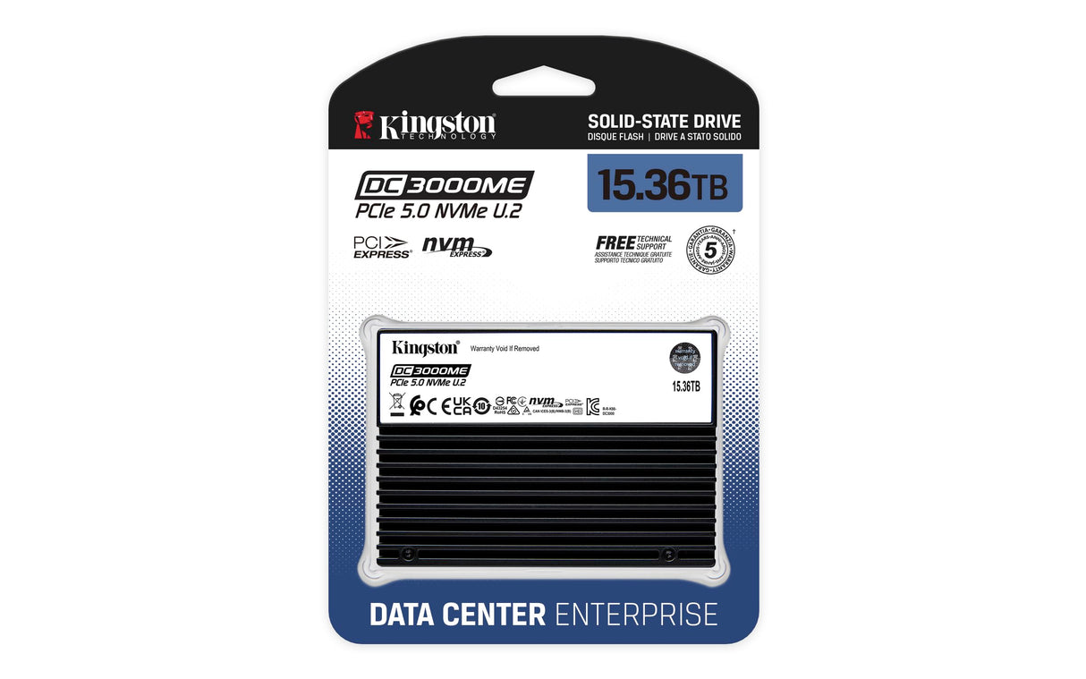 Kingston 15,36TB DC3000ME U.2 PCIe 5.0 NVMe TCG Opal SSD para Empresas Gen5-SEDC3000ME/15T3