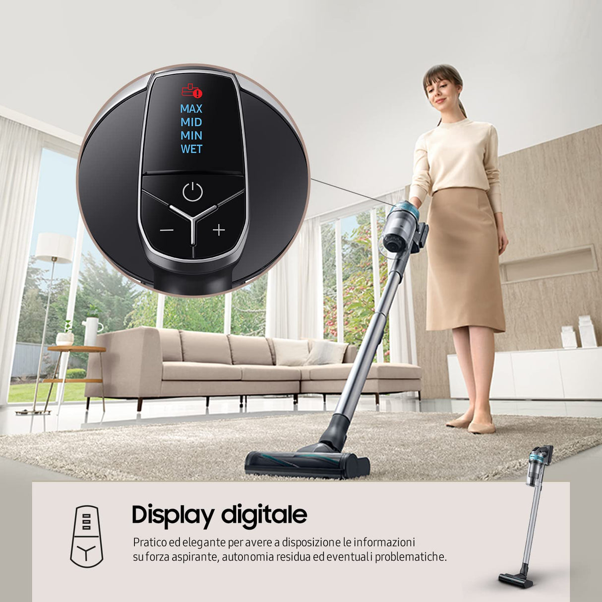 Samsung Aspirazione VS20T7531T1/ET, Samsung Jet 75 Turbo, plata negra, 4 accesorios