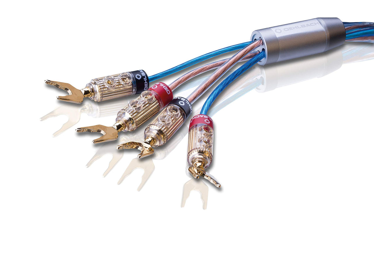 Oehlbach Bi Tech 4 - Cable para Altavoces (2 x 3 m, 4 a 4 Banana), Azul