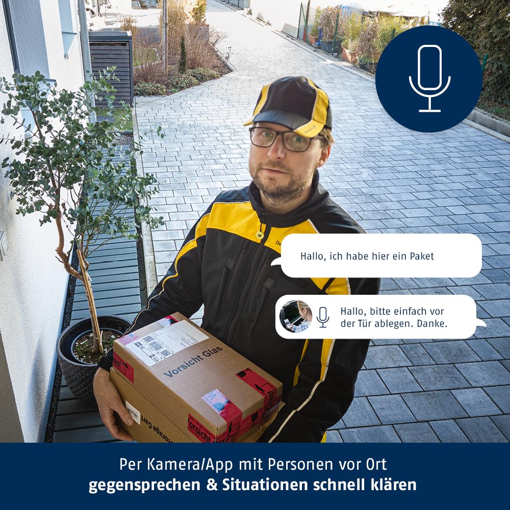 ABUS WLAN Light Outdoor Camera (PPIC46520) - Cámara de vigilancia inteligente con luz exterior, detección de personas, detección de animales, detección de coches, notificación push individual