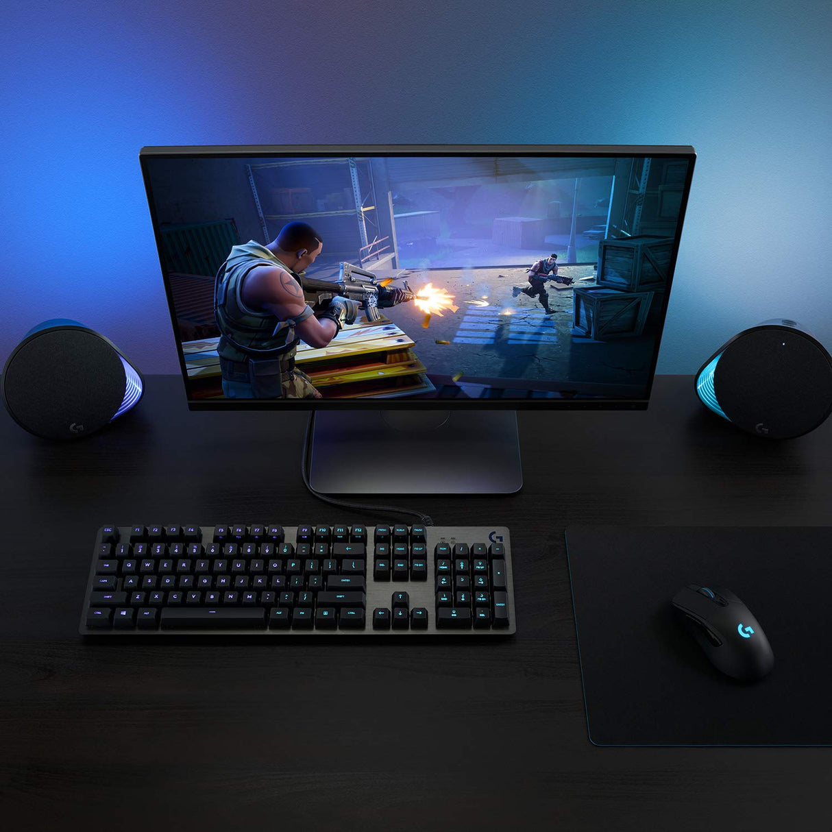 Logitech G512 Teclado Gaming Mecánico, RGB LIGHTSYNC, Teclas retroiluminadas, GX-Linear Rojo, Aleación de Aluminio, Teclas F Personalizables, Paso de USB, Disposición QWERTY US - Carbón/Negro