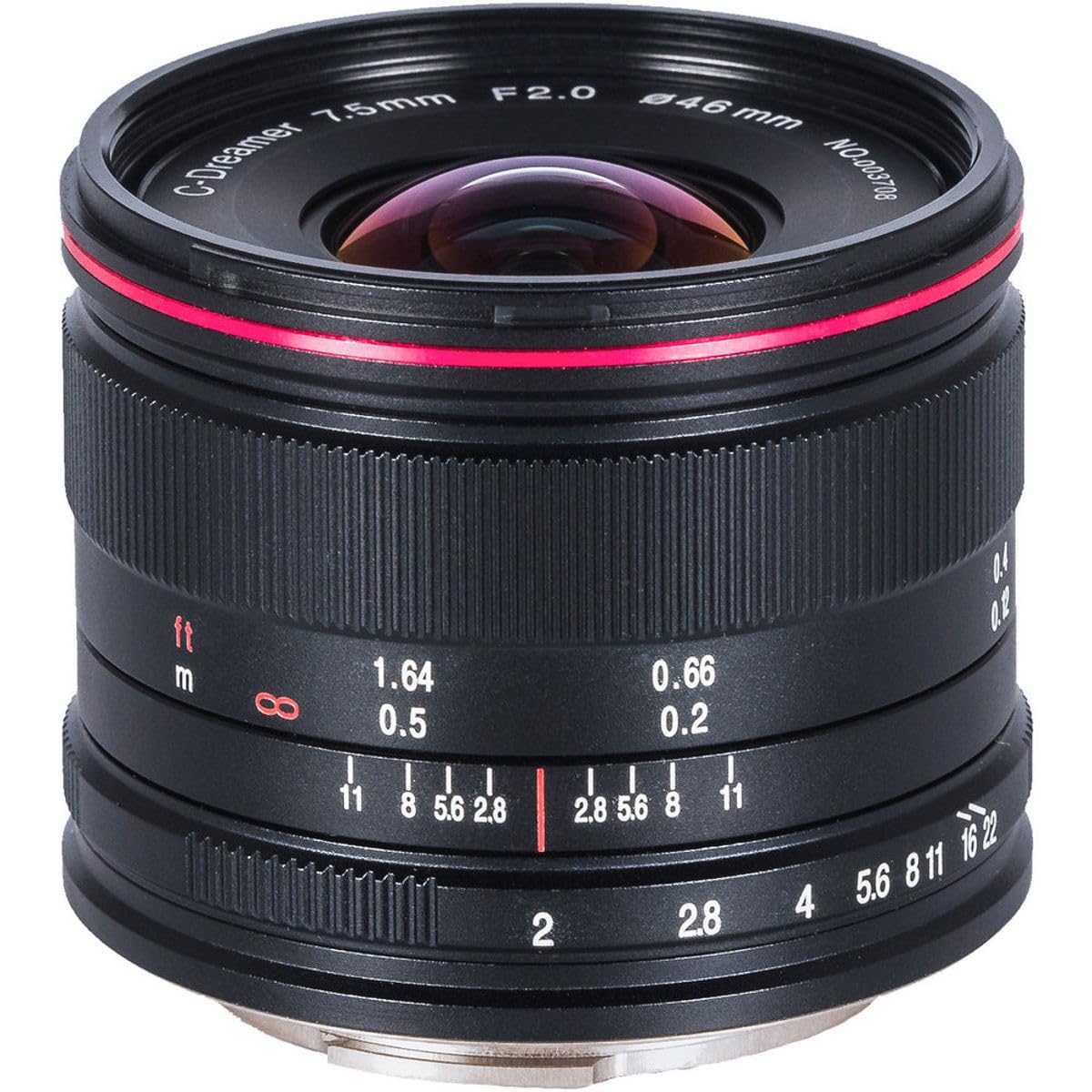 Venus Optics VE7520MFTLWBLK - Objetivo 7.5 mm f/2 MFT para Drones, Color Negro