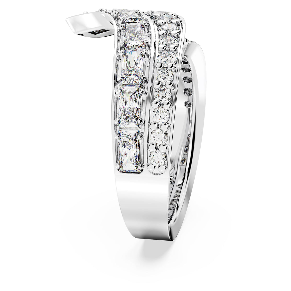 Swarovski Anillo de cóctel Hyperbola, Swarovski Zirconia, Tallas Mixtas, Baño de Rodio