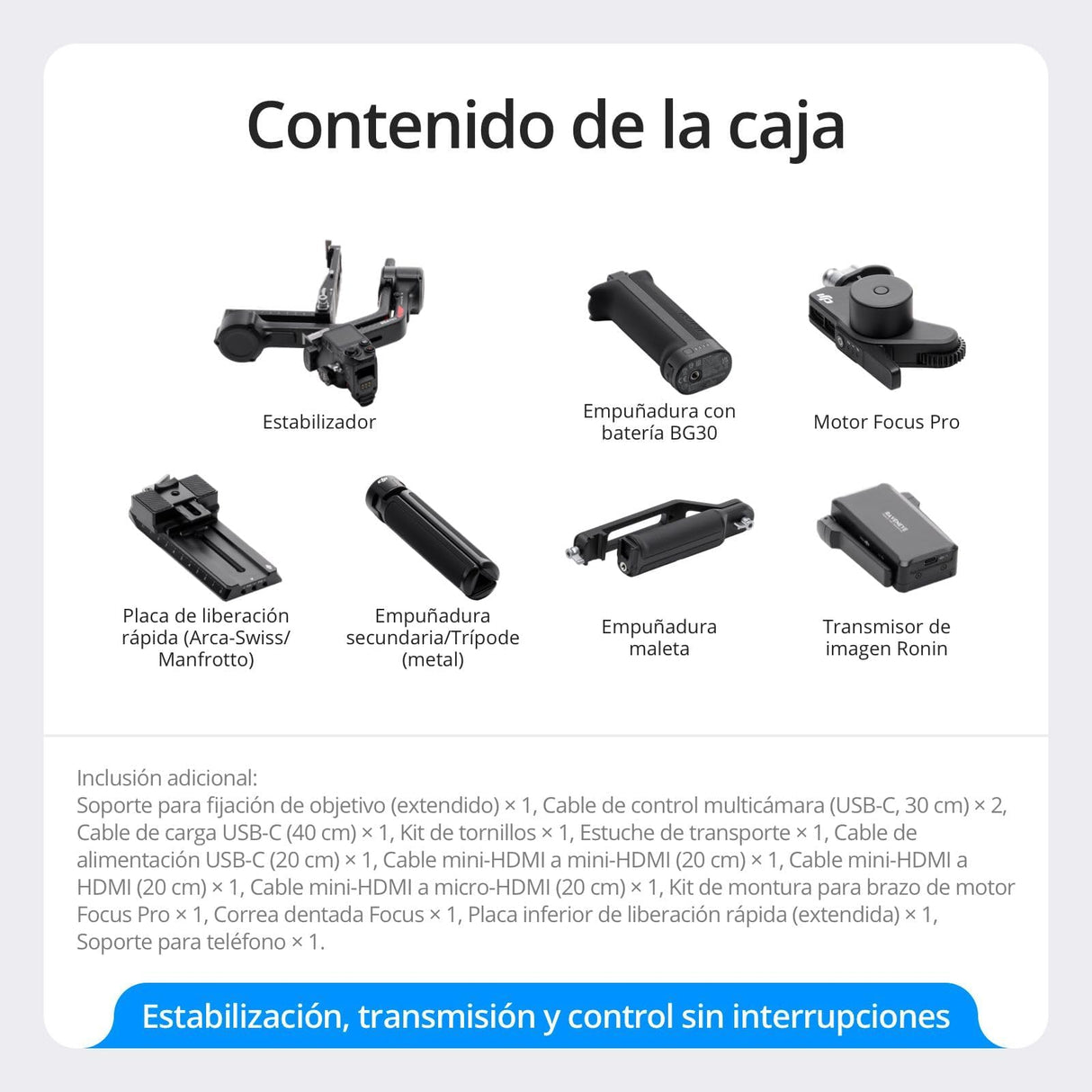 Pack DJI RS 4 Pro, estabilizador en 3 Ejes para cámaras DSLR y de Cine Canon/Sony/Panasonic/Nikon/Fujifilm, con grabación Vertical nativa, Carga útil de 4.5 kg, transmisor de Imagen y Motor Focus Pro