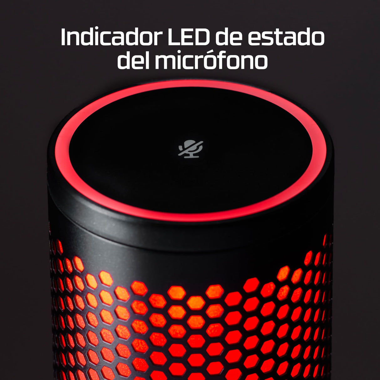 HyperX Quadcast 2 - Micrófono USB para gaming, streaming, podcast, cuatro patrones polares, controles, LED, antivibración, para PC, PS4, PS5 y Mac, Negro y Rojo