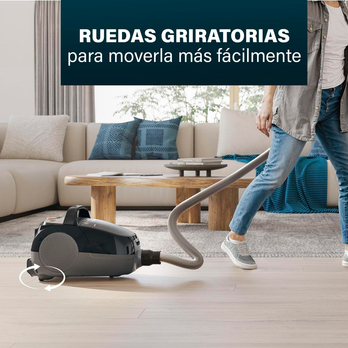 Princess Airmotion Pro, Función Fragancia para Aire Fresco, Ligero & Compacto & Gran Capacidad 4L, maniobrable con 3 Ruedas, 4,5 kg, 800W, 21 kPa, Filtro HEPA, 12m, 68 dB, Aspirador con Bolsa 336090