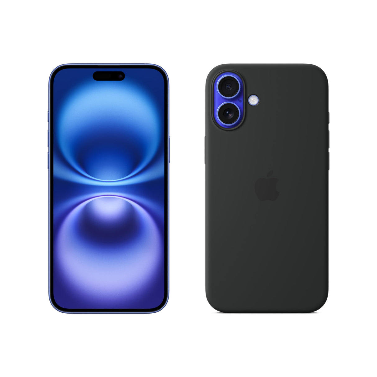 Apple iPhone 16 Plus (256 GB) - Azul Ultramar + Funda de Silicona con MagSafe - Negro