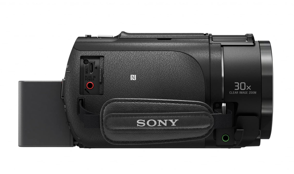 Sony Handycam FDR-AX43 - Videocámara (pantalla de 3" giratoria, grabación 4K Ultra HD, lente Zeiss Vario-Sonnar 26.8 mm, zoom óptico 20x, Balanced Optical SteadyShot, selfies, videos en casa y viajes)