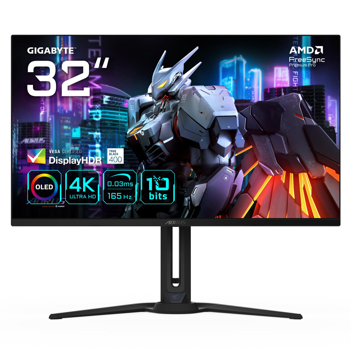 Gigabyte AORUS FO32U 31,5” Monitor de Juegos UHD - 3840 x 2160 (UHD), 165Hz, 0,03ms, 250 CD/m², FreeSync Premium Pro, DisplayHDR True Black 400, HDMI 2.1, DisplayPort 1.4