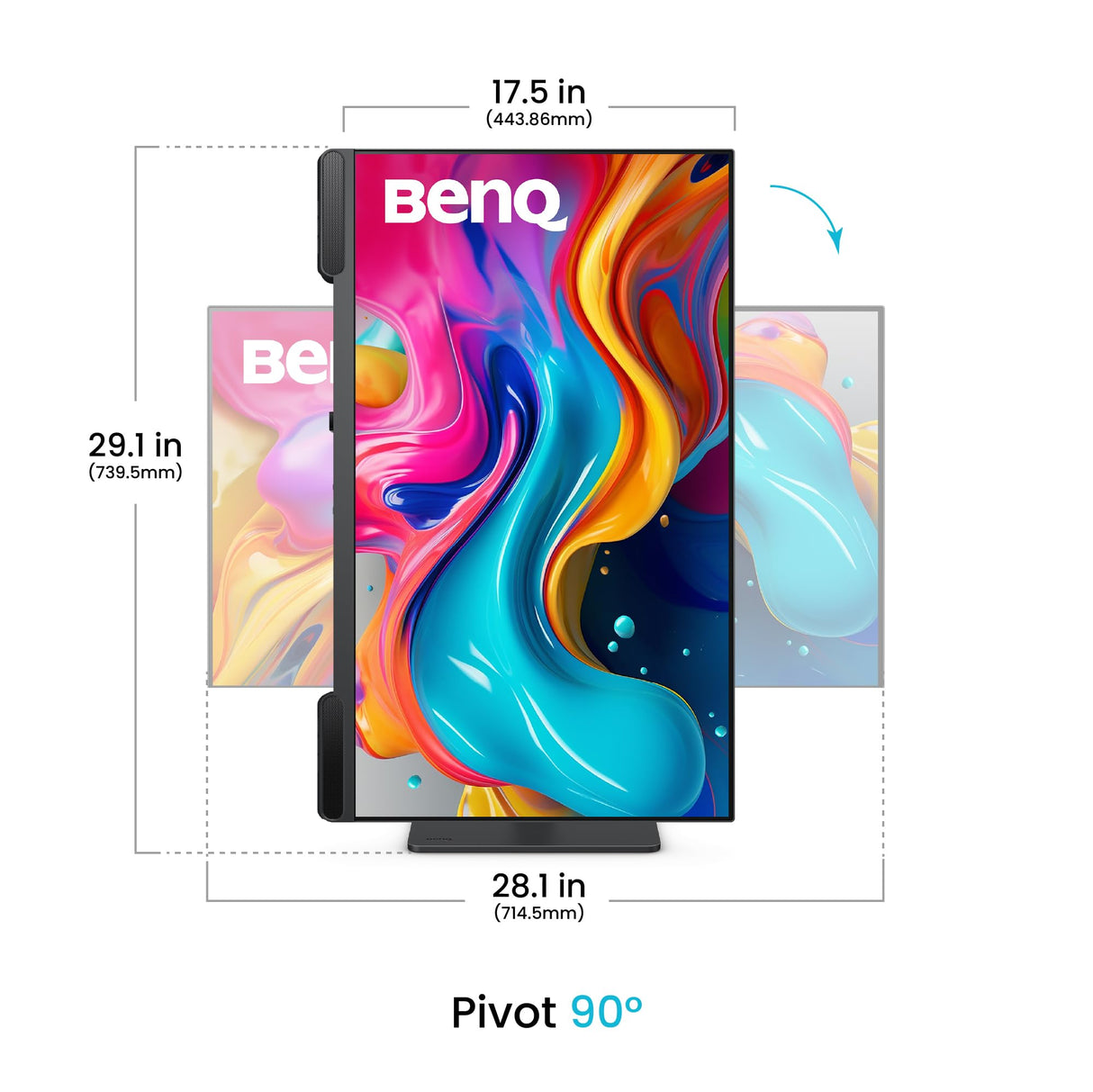 BenQ PV3200U Monitor 4K UHD de 32” para edición de vídeo, 95% DCI-P3, 100% Rec.709/sRGB, Altavoces 2.1, USB-C de 65 W, Compatible con Mac, calibrado de fábrica, calibración por Software.