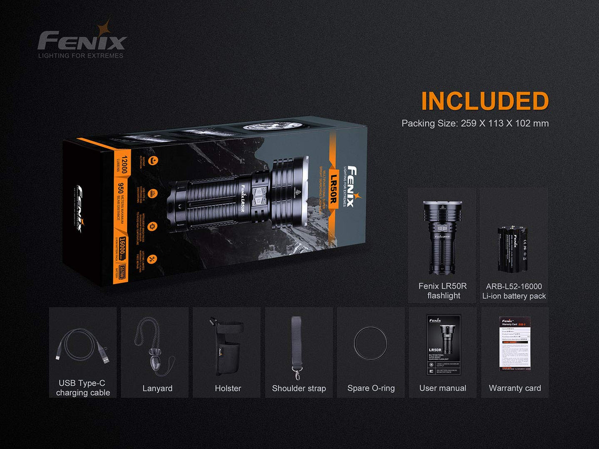 fenix LR50R 12000 lúmenes luz de búsqueda.