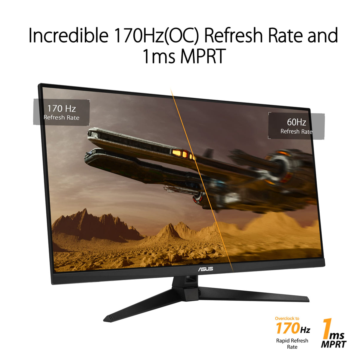 ASUS TUF Gaming VG32AQA1A - Monitor Gaming de 31,5 pulgadas WQHD (2560 x 1440), Overclock a 170 Hz, Extreme Low Motion Blur, Freesync Premium, 1 ms (MPRT), Shadow Boost, HDR, DisplayWidget Lite