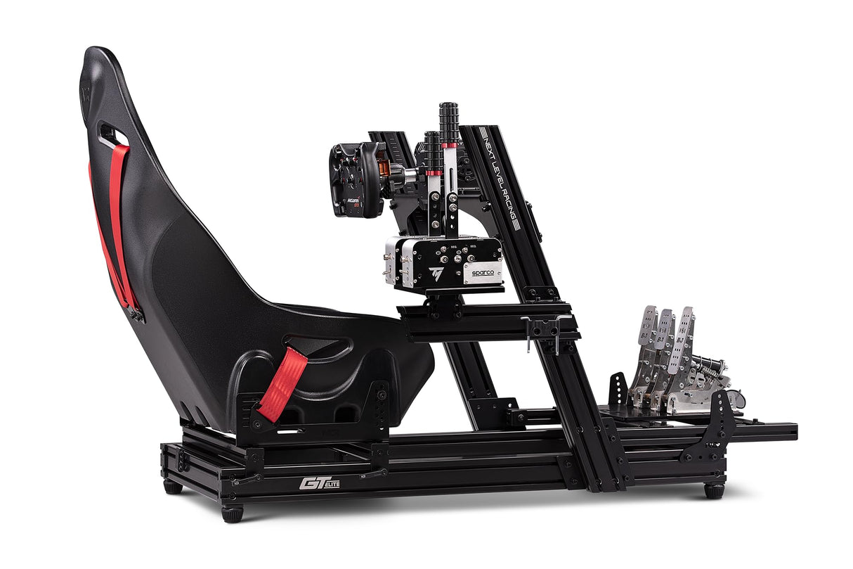 Next Level Racing GTElite Aluminium Simulator Cockpit-Front and Side Mount Edition, Color Black (NLR-E023)