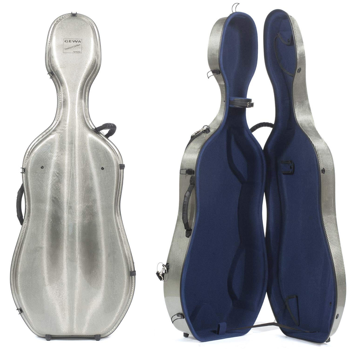 Gewa 343374 Estuche Cello Idea Titanium Carbon 3.3 Titanium/Azul, Fabricada en Alemania