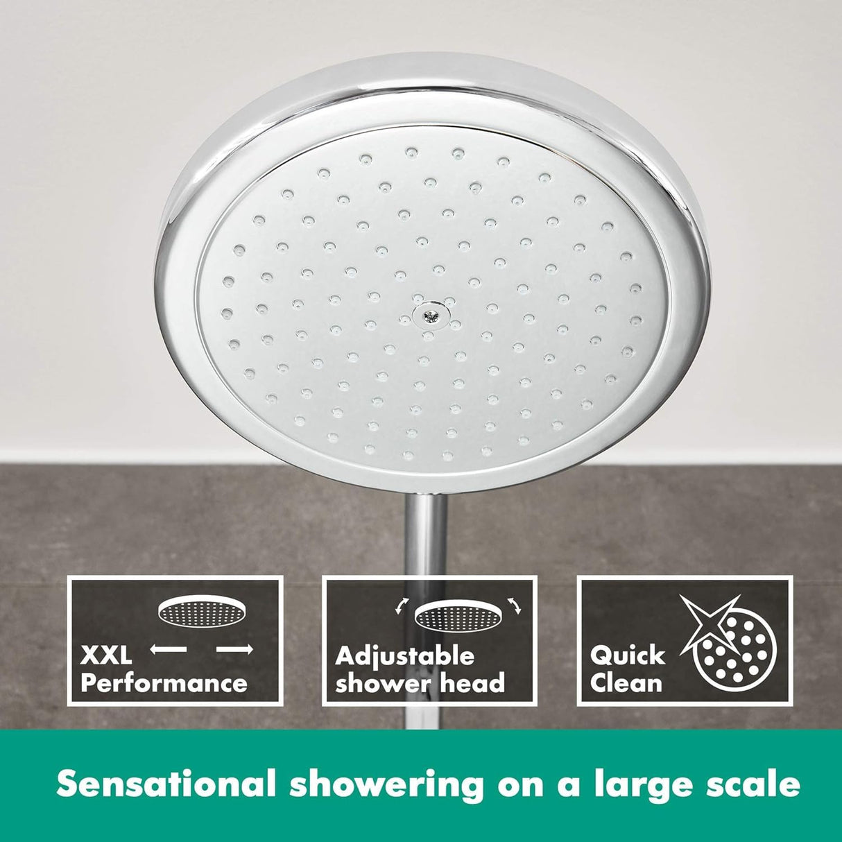 hansgrohe Croma Sistema de ducha con termostato 220 1 tipo de chorro ahorro de agua 9 l/min con termostato, cromo, 27188000