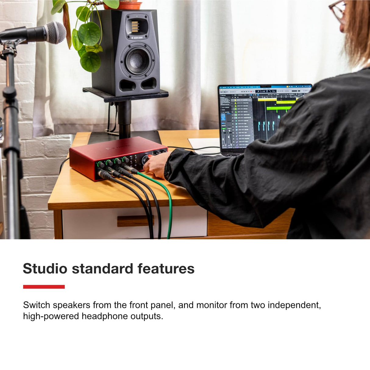 Focusrite Scarlett 18i16 interfaz de audio USB de 4.ª gen. para componer y producir música, grabar y crear pódcast. Grabación con sonido de estudio y alta fidelidad, más todo el software que necesitas