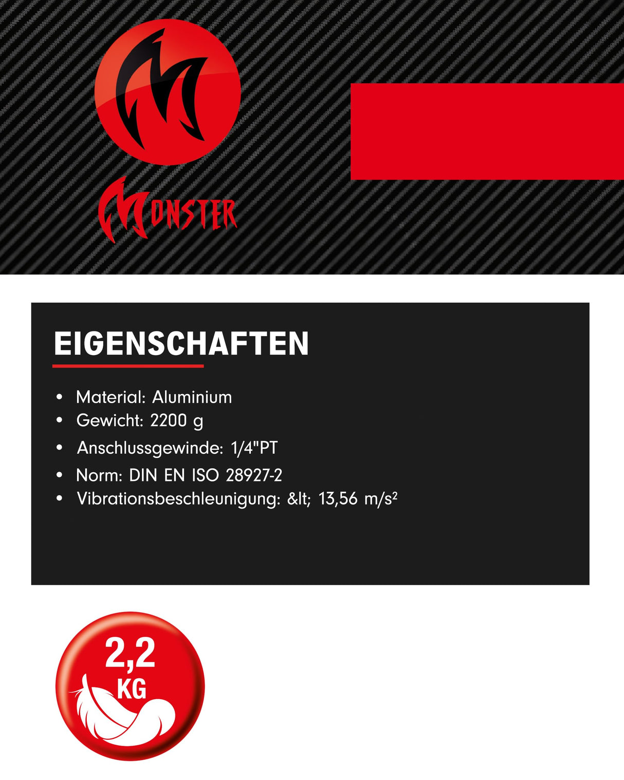 KS Tools 515.3785 Atornillador de impacto neumático de alta potencia de 3/4" MONSTER, 1690 Nm