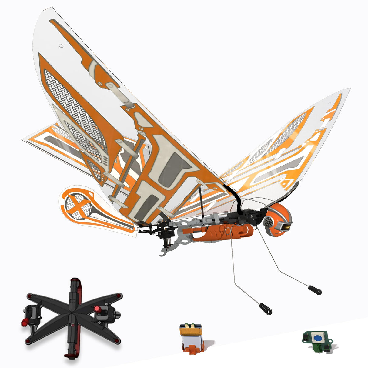 X-Fly Combo - Bird Bionic | Drone ornithoptero asistido por sensores con accesorios | RC pájaro y controlado a través de la aplicación para teléfonos inteligentes iOS y Android | Autopilot &
