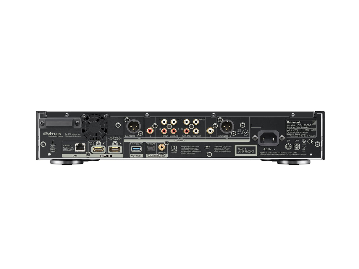 Panasonic DP-UB9000 Ultra HD 4K Pro HDR Reproductor de BLU-Ray, 2 HDMI, HDR10+, HLG, Dolby Vision, Certificación THX, 7.1 Surround