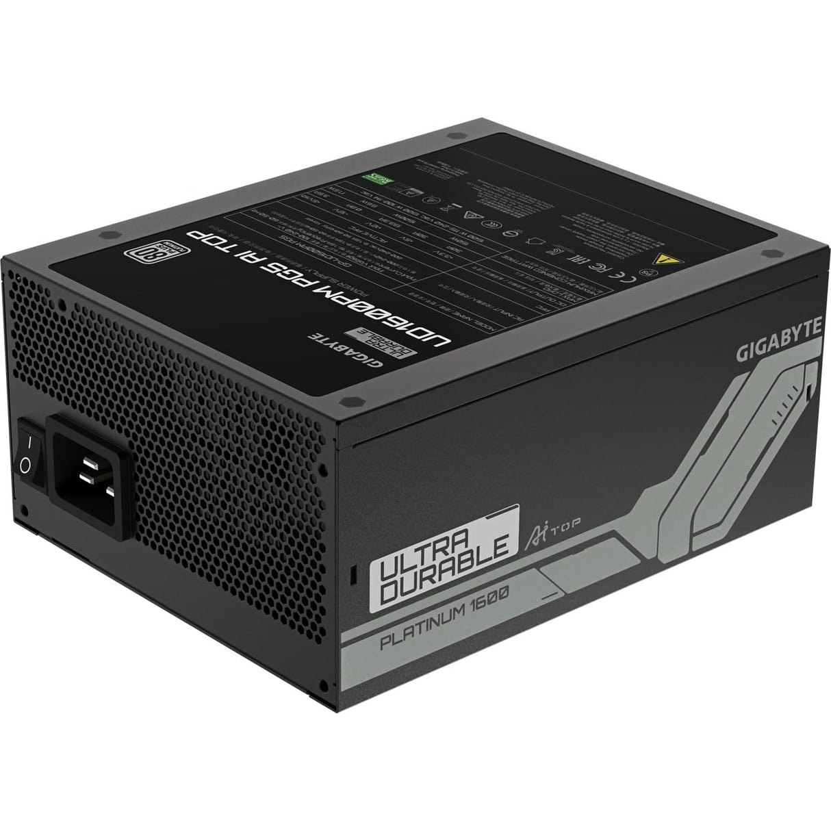 GIGABYTE UD1600PM PG5 AI Top Fuente de Alimentación - PCIe 5.0, 80 Plus Platinum, Diseño Totalmente Modular, Ventilador de 120 mm, Compatible con ATX 3.1, Enchufe EU