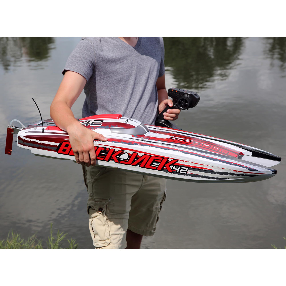 Proboat Blackjack 42-Inch Brushless 8S Cat,Wht/Red:RTR, Multi