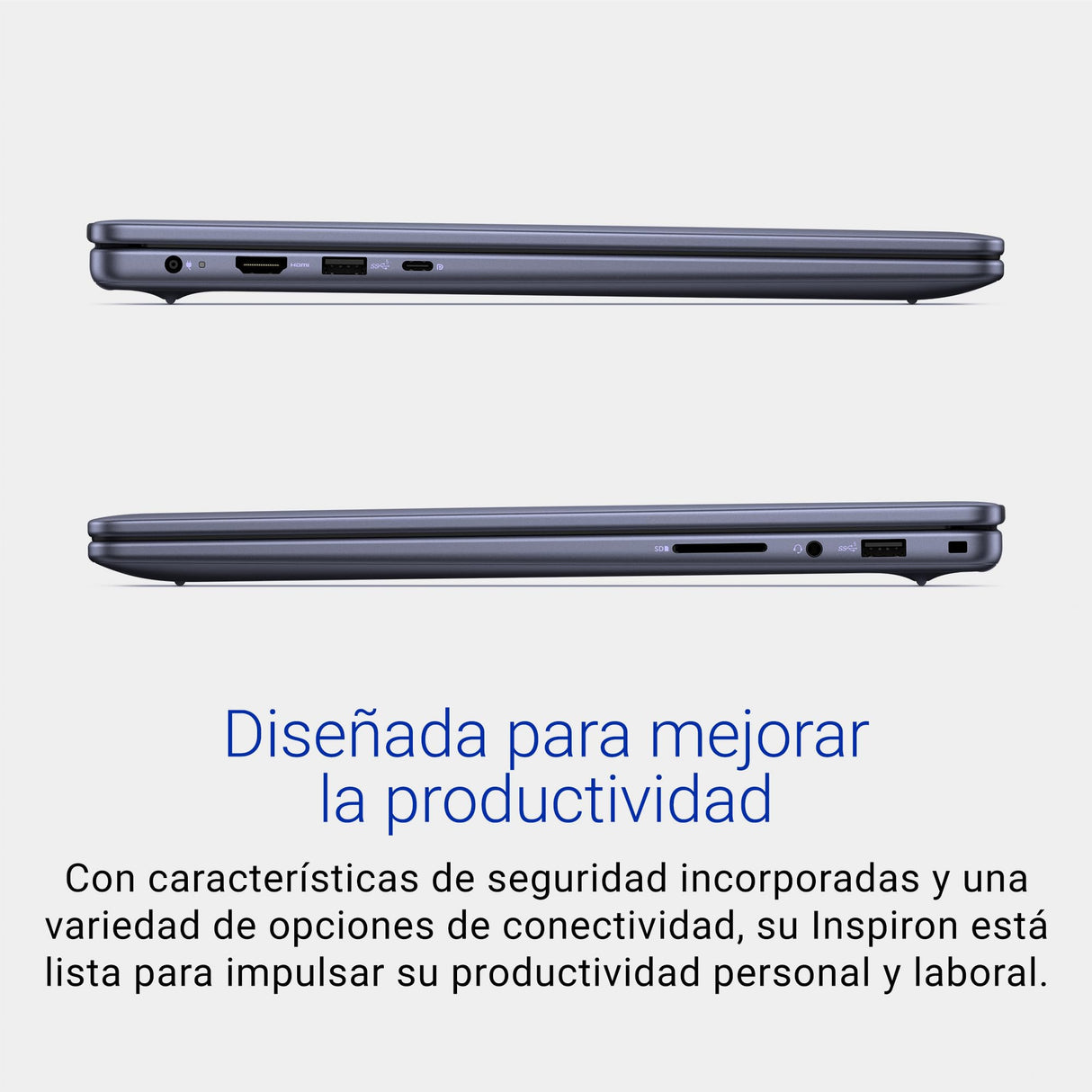 Dell Inspiron 16 5645 Ordenador Portátil de 16" 16:10 FHD+, AMD Ryzen 7 8840U, 16GB RAM, 1TB SSD, AMD Radeon Graphics, Windows 11 Home, Teclado retroiluminado QWERTY español Azul Medianoche