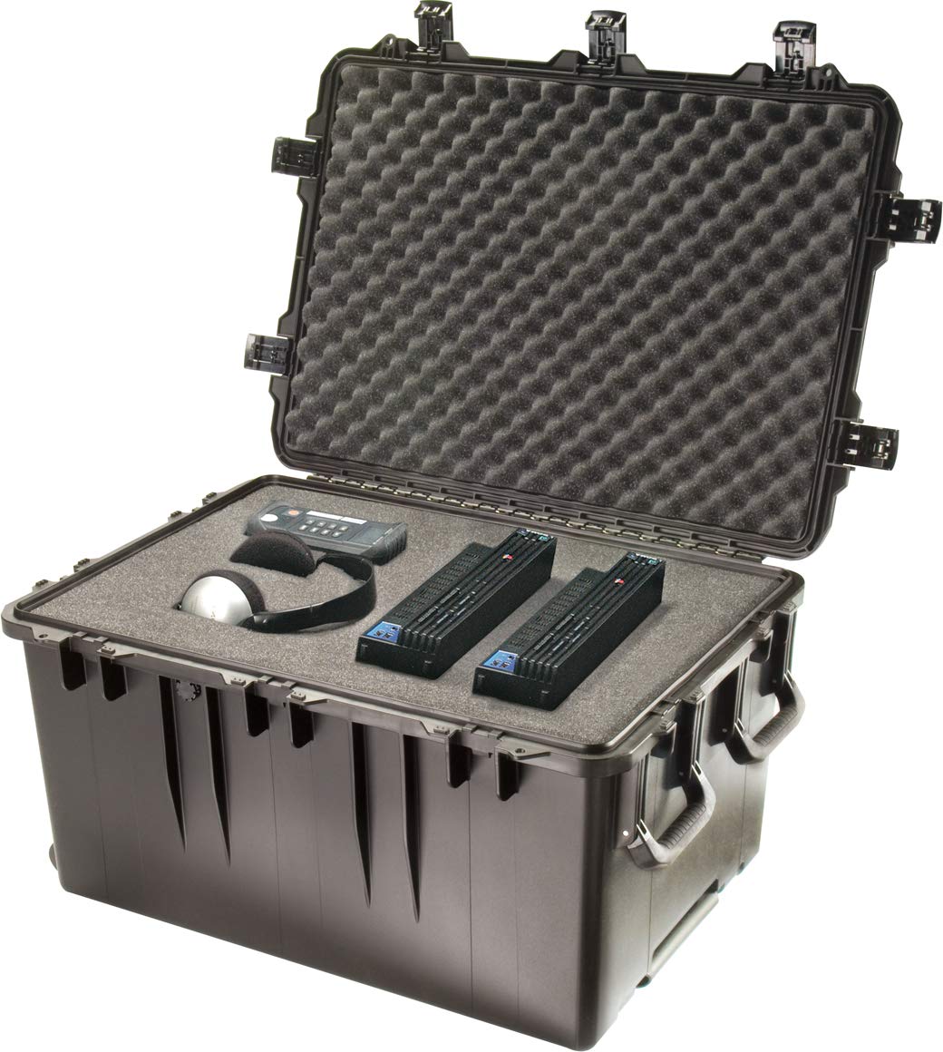 PELI Storm IM3075 Contenedor de Transporte Robusto con Ruedas para Equipos frágiles Profesionales, Resistente al Agua, 181L de Capacidad, Fabricado en EE.UU., con Espuma Personalizable, Color Negro