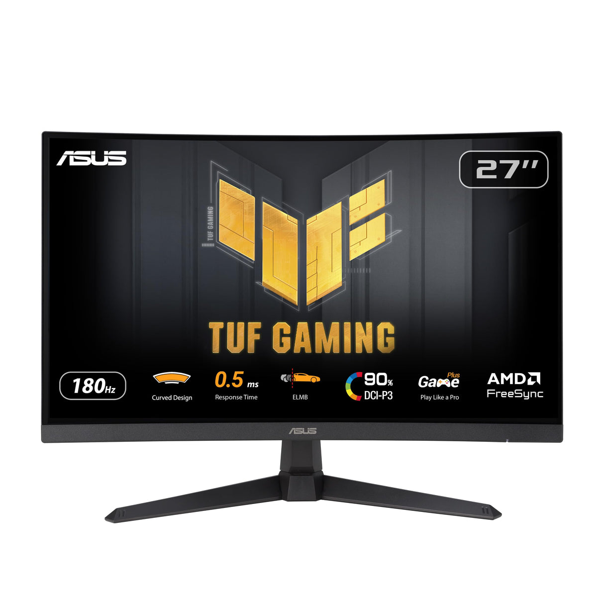 ASUS TUF Gaming VG27WQ3B Monitor Gaming de 27 Pulgadas QHD, Curvo, 180 Hz, ELMB, FreeSync, Tiempo de Respuesta de 0.5 ms, 90% DCI-P3, HDR, DisplayWidget Center