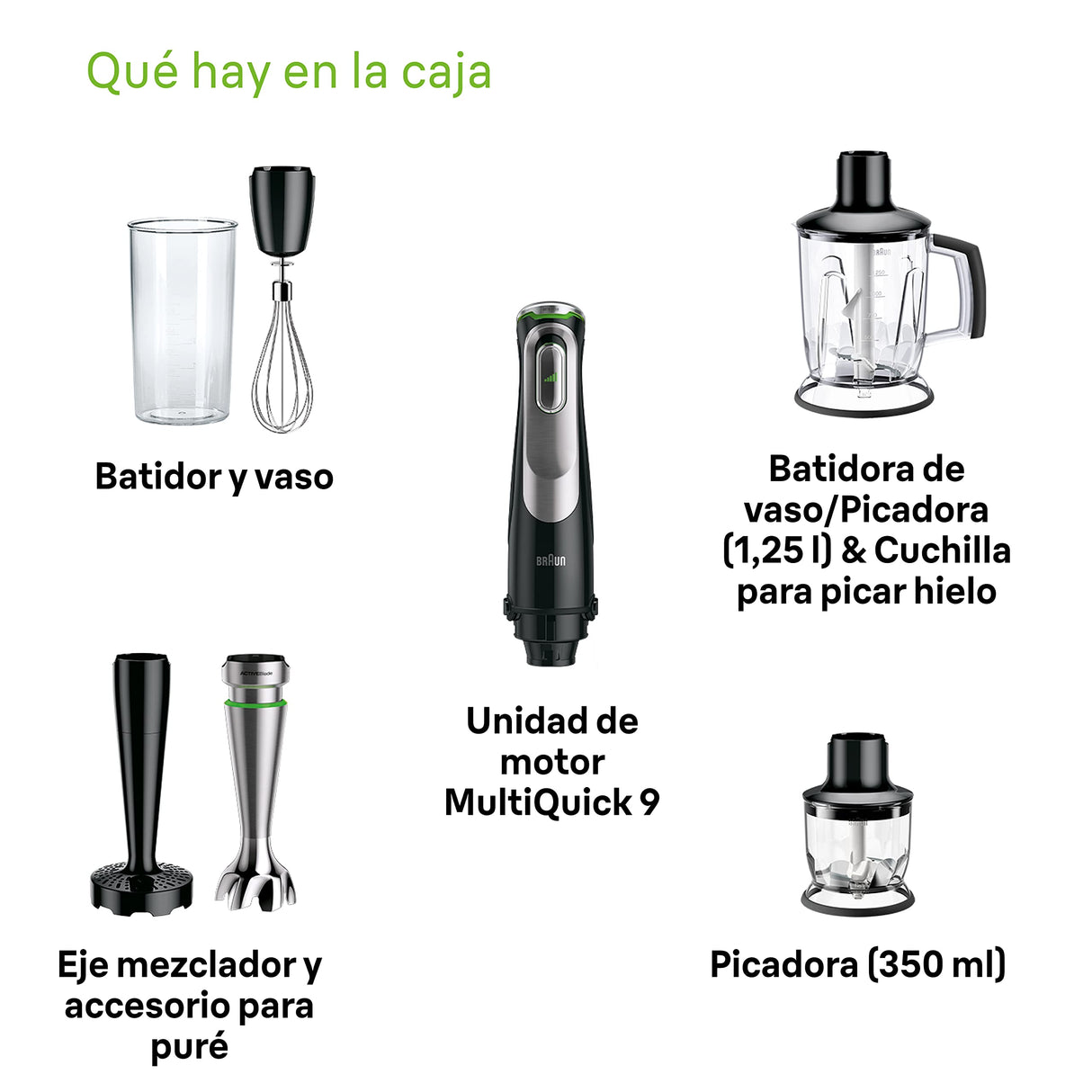 Braun Batidora de Mano, Negro, 1200 W