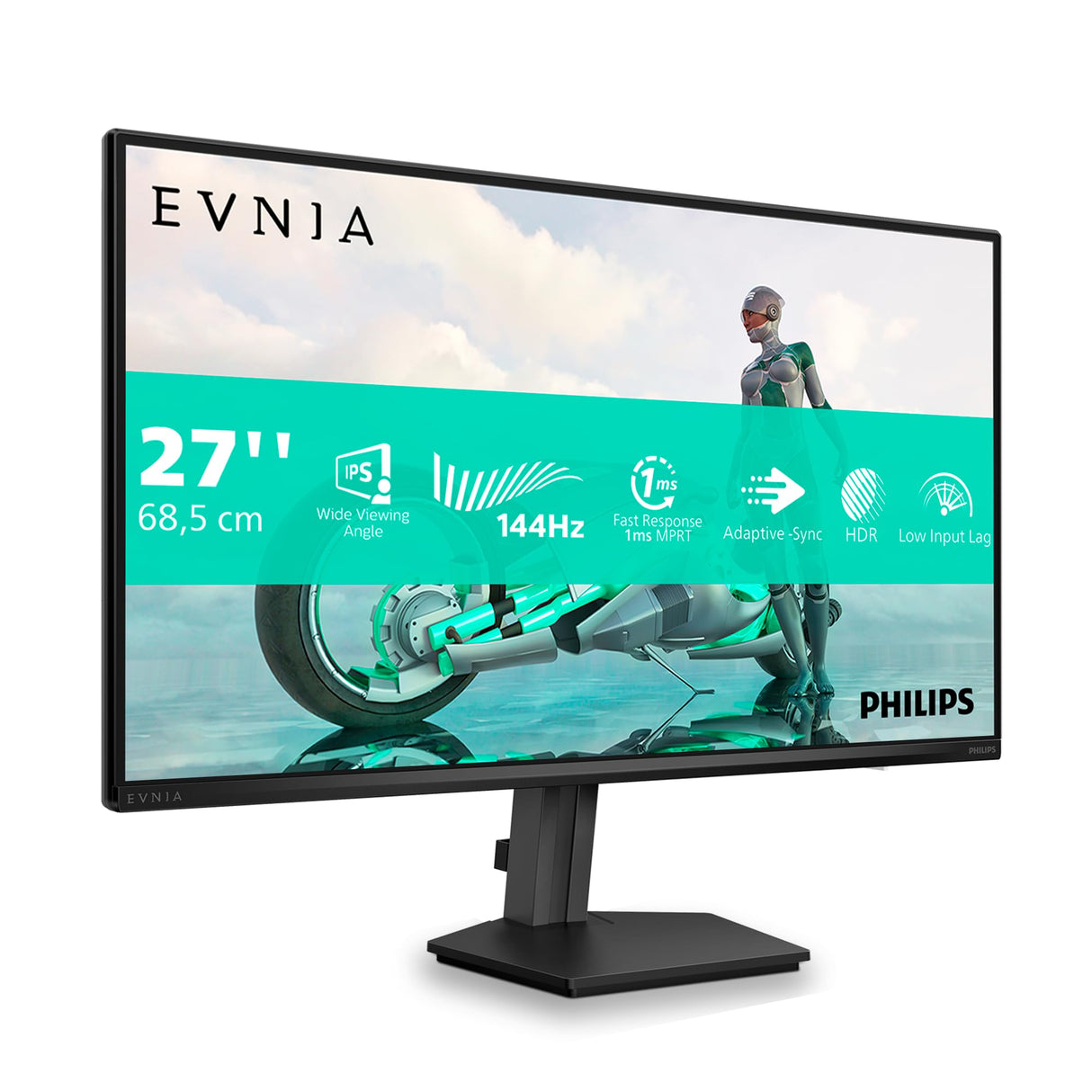 Philips Monitor 27M2N3200NF FHD de 27 Pulgadas, 144 Hz, IPS, sincronización adaptativa, 1 ms MPRT, G-Sync Comp., HDR10, (1920 x 1080, HDMI 2.0, DP 1.4) Negro