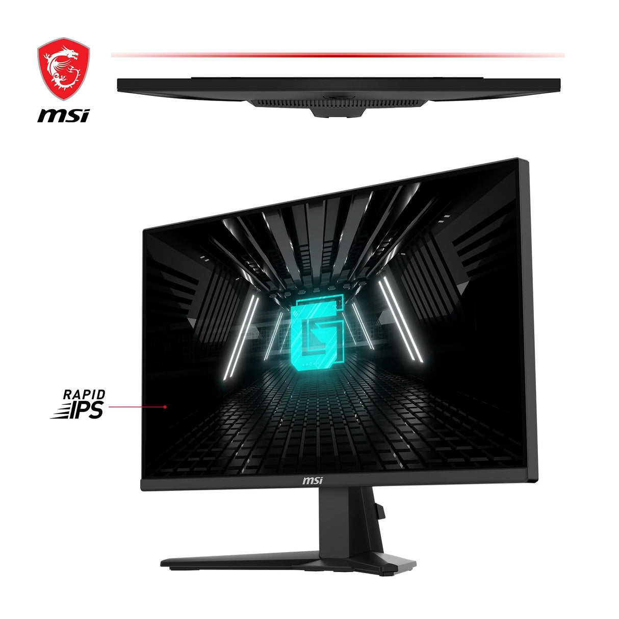 MSI G255F - Monitor Gaming de 24.5", FHD (1920x1080), 180 Hz / 1ms, Adaptive-Sync, Display Port 1.2a, HDMI 2.0b, Negro
